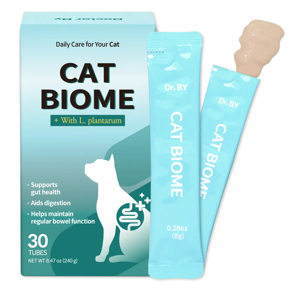 Doctor By Cat Biome Probiotics for cats Anti Diarrhea Feline Gut & Digestive Support Immune Health Sensitive Stomach Constipation with L. plantarum+Prebiotics 30 Lickable Formula Individually Packaged
