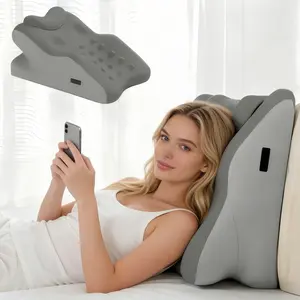 Ergonomic soft neck pillow with adjustable head and neck support, ideal for reading in bed, watching TV shows and videos, resting and relaxing, and sleeping on your side/back/stomach.