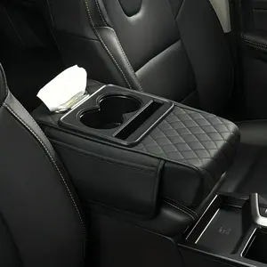 Car interior accessories armrest box storage bag for storage and organization of universal car interior accessories, cup holder and mobile phone storage cabinet for long-distance driving travel, car center console armrest pad, multi-function storage bag