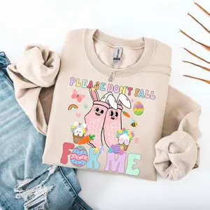 Please Don’t Fall For Me Easter Sweatshirt, Funny CNA PCT Nurse T-Shirt, ICU RN Bunny Sweater, Nurse Easter Pullover, Nurse Crewneck Gift