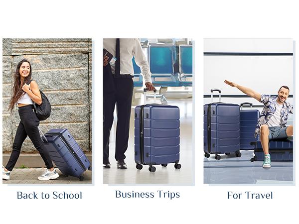 HomeSquad Hardside Luggage with Double Spinner Wheels, Lightweight Expandable Carry-On Suitcase, ABS Spinner Suitcase with Built-In TSA Lock