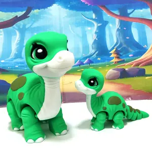 2pcs 3D Printed Dinosaur Animals Baby Brachiosaurus Fidget Toys, Poseable with Articulated Joints, Home Decor, Stress Relief Toy
