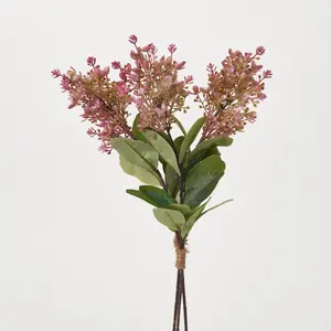 Mauve Pink Seeding Wild Hydrangea Bouquet Bundle of 3 Stems - 19"