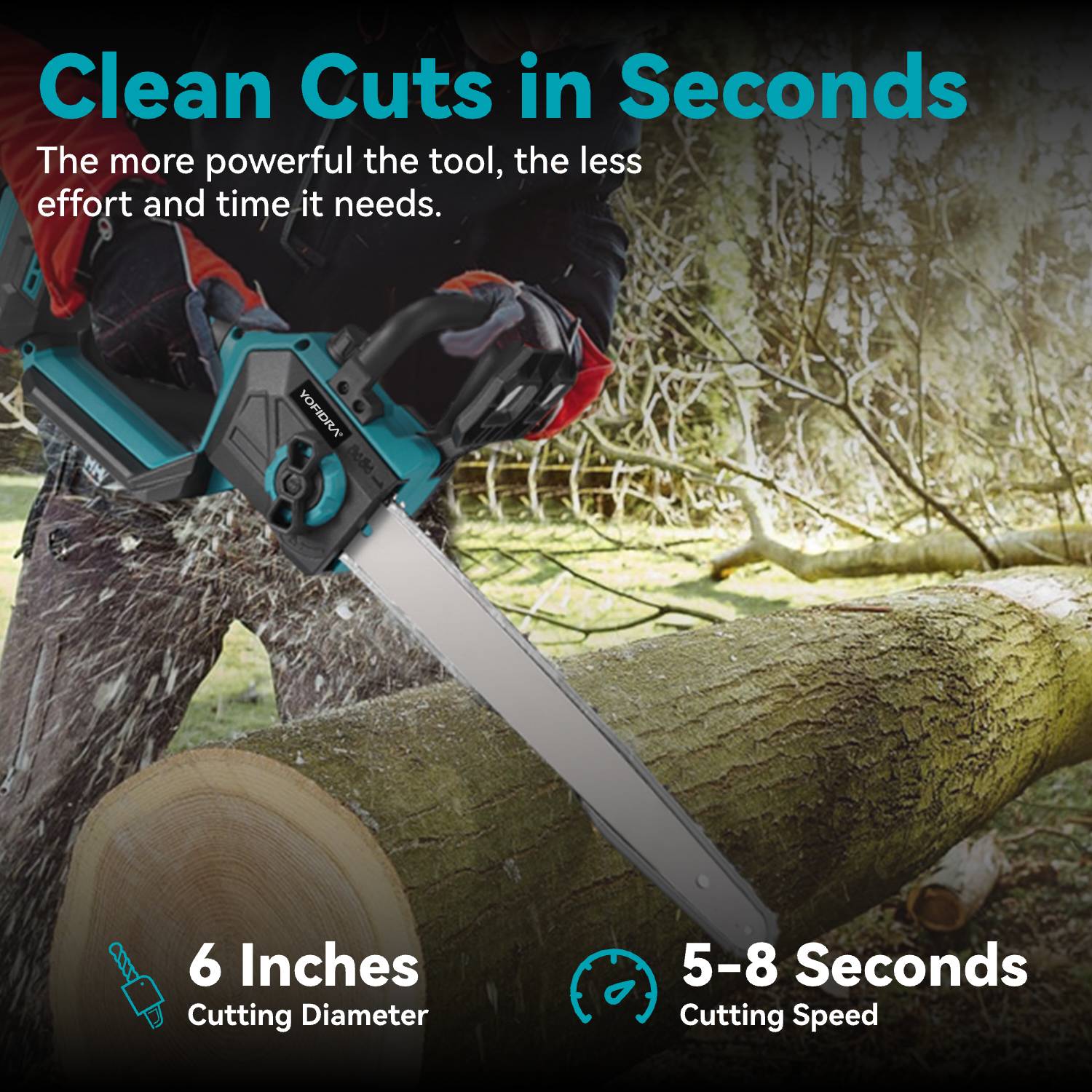 Yofidra 12 Inch 3000W Brushless Electric Chainsaw Logging Saw Pruning Woodworking Garden Power Tool For Makita 18V Battery Cutting Heavy Duty Portable Handle Multi-Function Cordless Pole