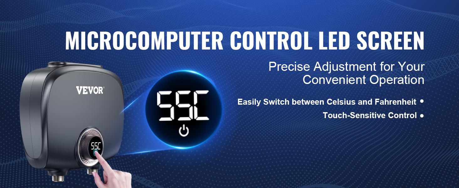 VEVOR Tankless Water Heater Electric, 7kw On Demand Instant Under Sink Water Boiler, Digital Temperature Display & Easy Installation & 24-Hour Water Supply, For Kitchen Bathroom Faucet And Shower VEVOR Tankless Water Heater Electric, 7kw On Demand Instant Under Sink Water Boiler, Digital Temperature Display & Easy Installation & 24-Hour Water Supply, For Kitchen Bathroom Faucet And Shower