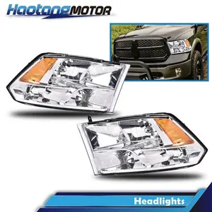 CROSSDESIGN Chrome Housing Amber Corner Headlight Head Lamp Fit For 09-12 Ram 1500 2500 3500