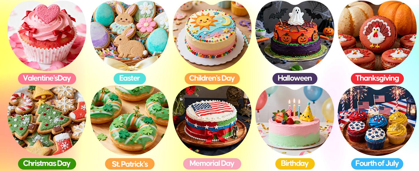 7 Natural Plant-Based Liquid 0.35 Fl oz 10ml per Bottle Food Coloring Kit Vibrant Colors for Cake Easter Egg Frosting Slime Cookies Baking