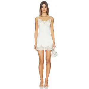 Tularosa Lio Silk Mini Dress in Ecru