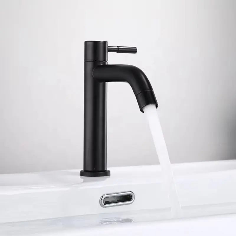 Single Cold Water Faucet, Stainless Steel Material, Bathroom Vanity High Small Water Grifo Basin Faucet, Durable and Stylish Design, Faucets For Bathroom Sinks