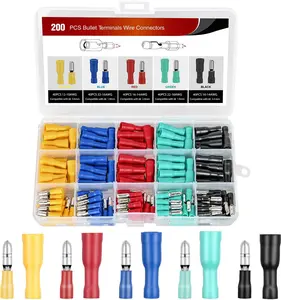 Nilight 200PCS Bullet Terminals Wire connectors AWG 22-10 Female & Male Bullet Butt Insulated Waterproof Electrical Connector Kit for Automotive Marine Electrical Wiring