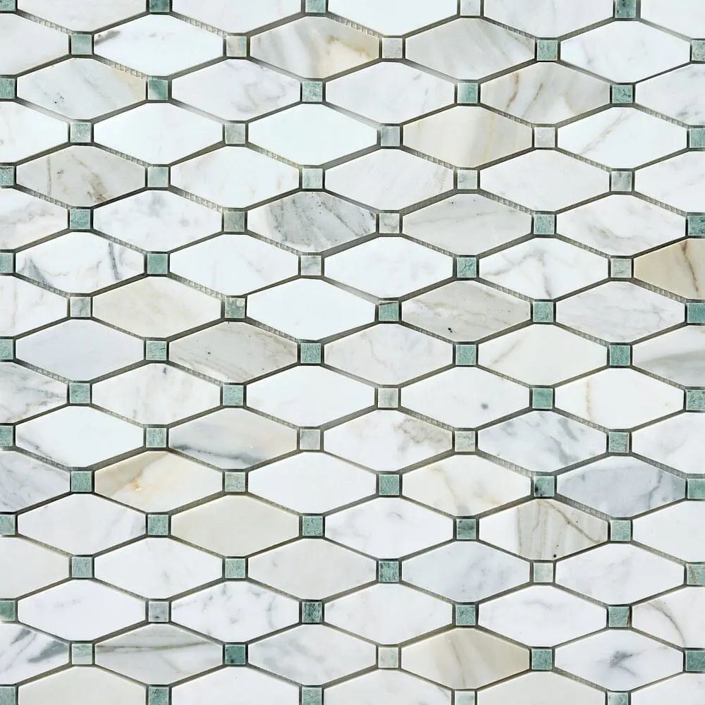 Calacatta Gold & Green Octave 12x12 Polished/Honed Marble Mosaic Tile