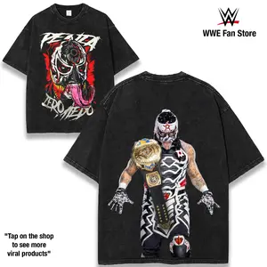 WWE PENTA WORLD Wash T-Shirt, Wrestling Tee, WWE Tee, Wrestling Gift, Sports Shirt, Men Gifts for Him graphic Classic Cotton Menswear Top Fabric Soft