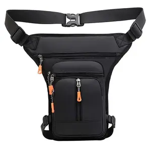 Men's Casual Plain Zipper Belt Bag, Outdoor Sports Waterproof Waist Bag, Multi-pocket Cycling Bag