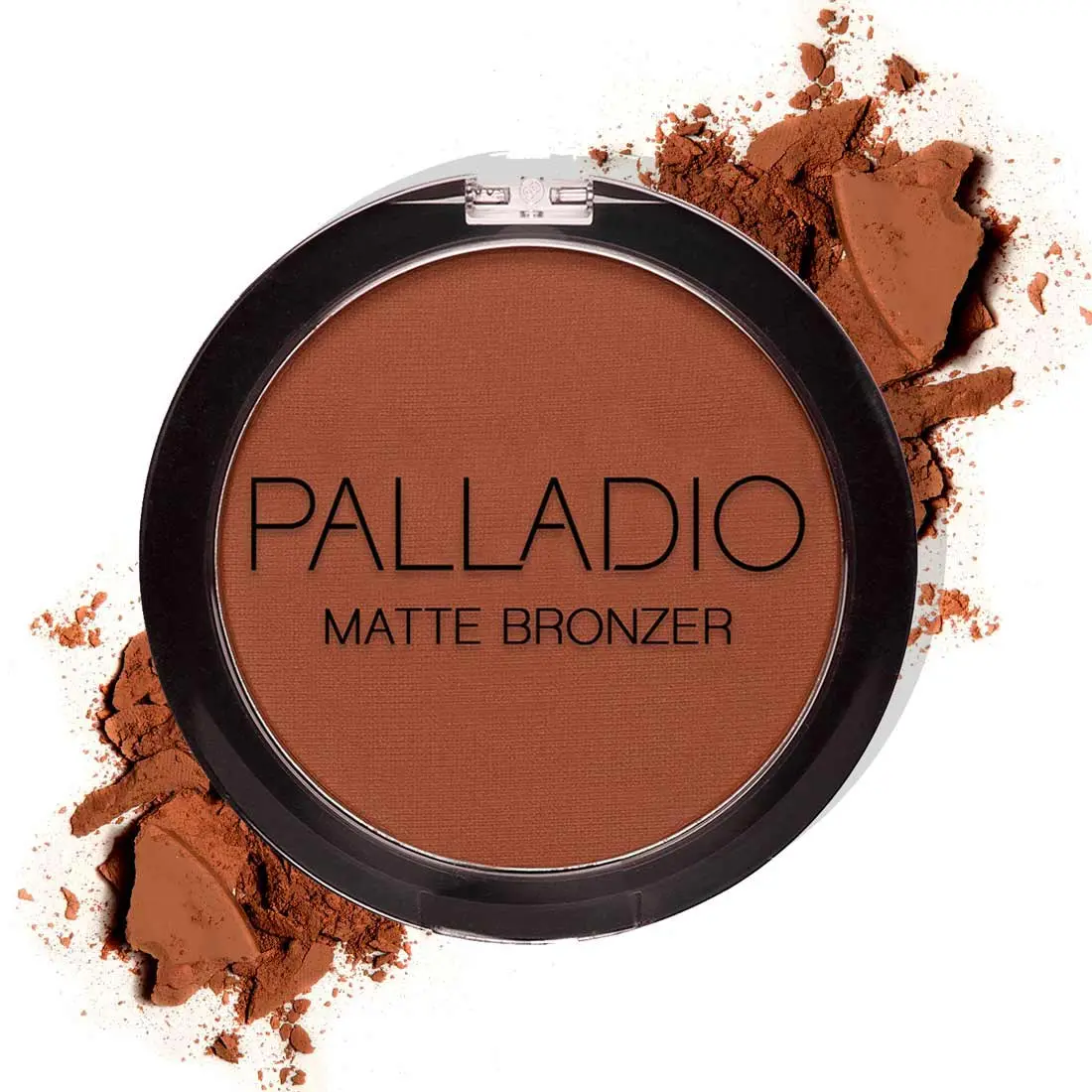 Palladio Matte Bronzer Compact Powder Cosmetic - Nourishing Bronzing Makeup for Smooth Skin, Apricot Shade