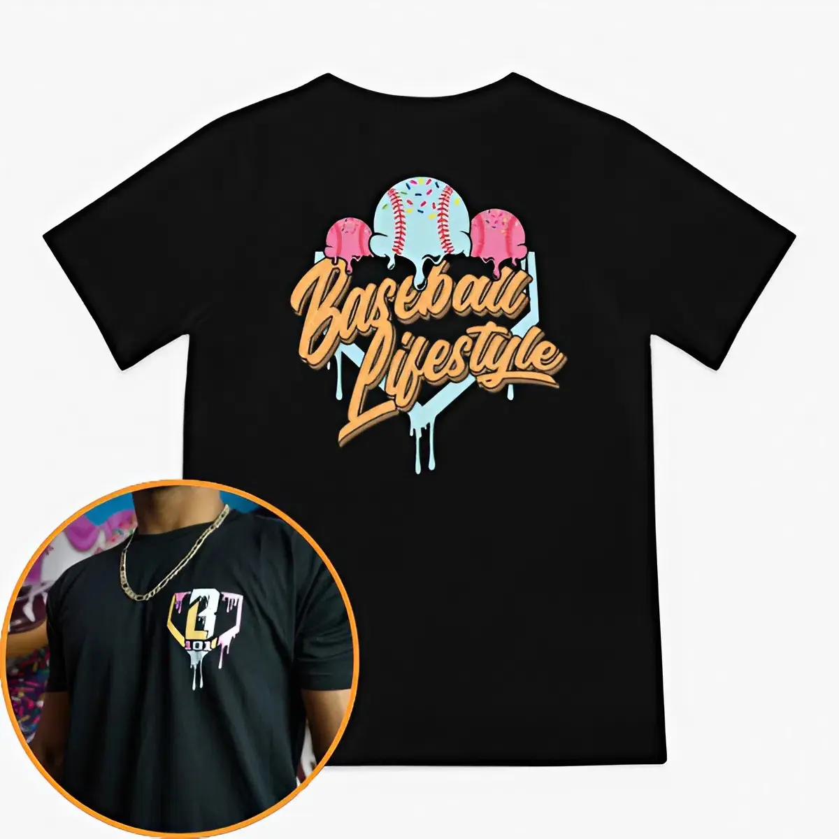 Baseball Ice Cream v3 Youth and Adult T-shirt, Baseball shirt, Funny tee, Baseball gift, baseball stuff for youth, Game Day outfit, toddler clothes, youth clothing, summer outfit, birthday gift, vacation outfit