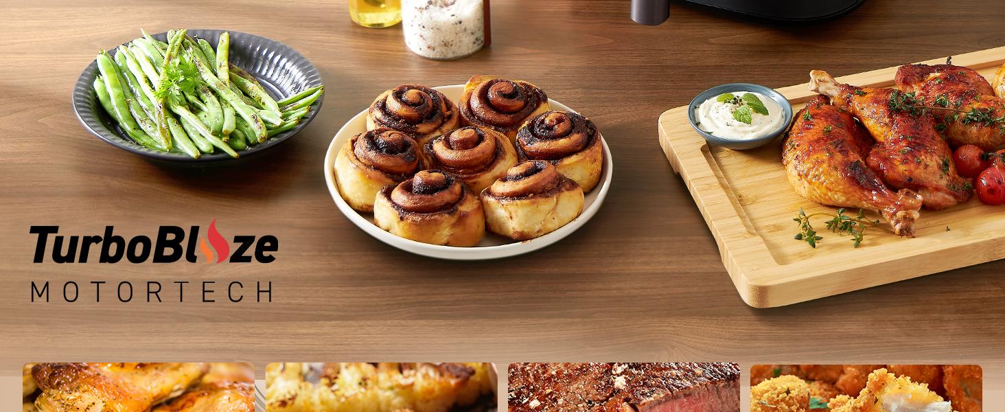 COSORI Air Fryer TurboBlaze 6-Qt Compact, 9 Functions, 5 Speeds, Healthy Ceramic Coating, Nontoxic, 95% Less Oil, Fast & Crispy Cooking, Easy to Clean, Recipes