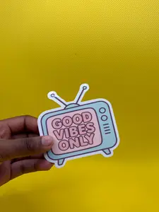 Good Vibes Only Retro TV Sticker