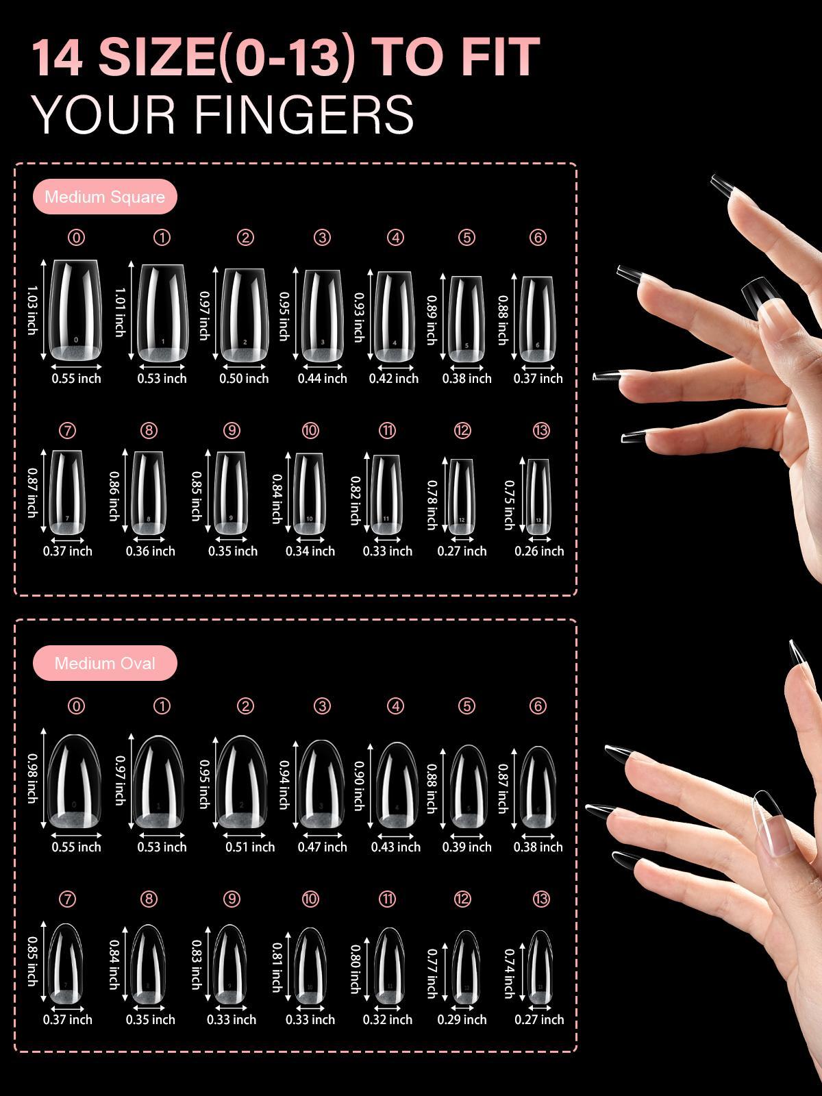Aillsa 2.0 Upgraded Soft Gel Clear Nail Tips - Built-in C-curve Medium Almond Nail Extension 168pcs Pre-sculpted clear 14 sizes Acrylic Nails Designed for Flat Nail Sculpted Almond acrylic press gel x nails Nailcare birthday&valentine's day gifts for Girl