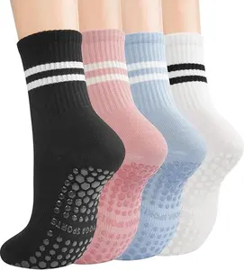 4 Pairs Pilates Socks with Grip for Women - Grippy Yoga Barre Hospital Workout Athletic Barefoot Non Slip Socks 4.4 4.4 out of 5 stars (82)