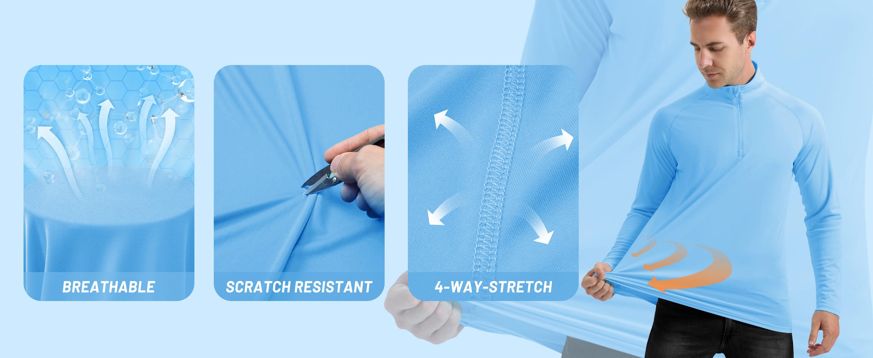 MAGCOMSEN Men's 1/4 Zip Shirt UPF 50+ Quick Dry Lightweight Long Sleeve for Hiking Running Rashguard Outdoor Sports Clothing Sports Casual Wear Outdoorfun