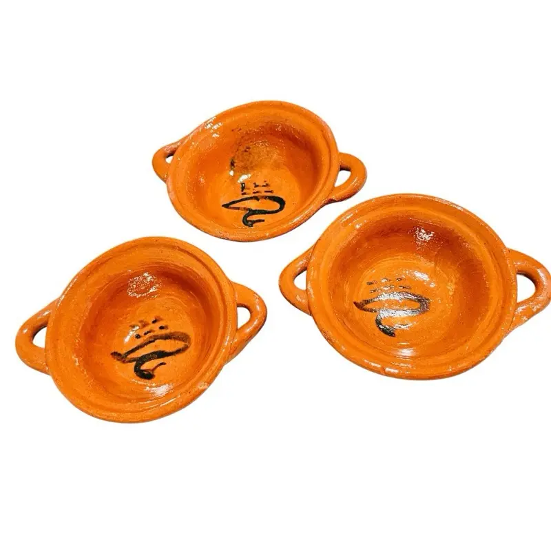 Mexican Terra Cota Small Casseroles Cazuelitas Mexicanas de Barro Mexicano