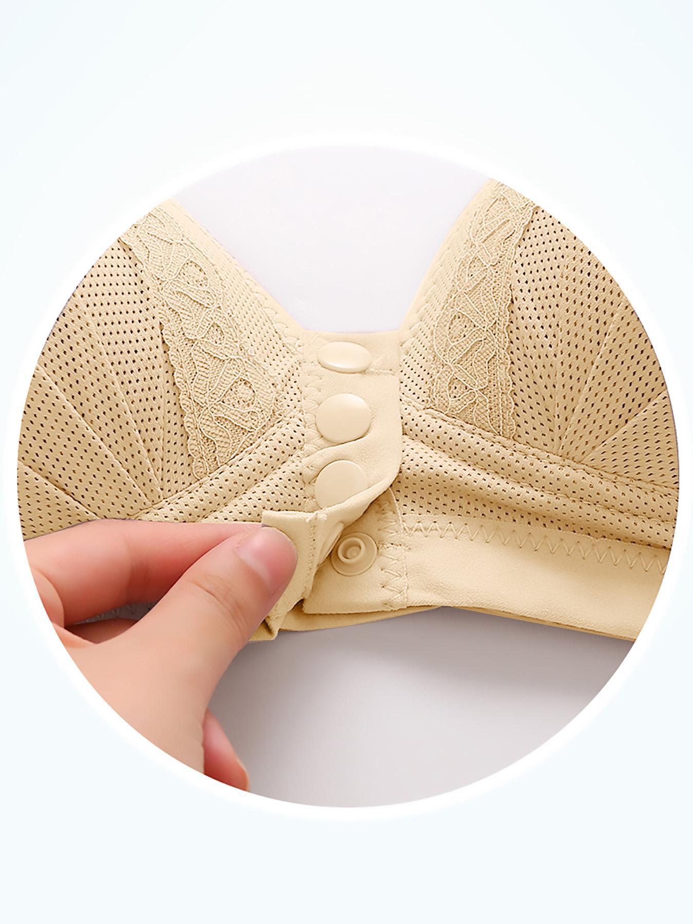 1/3/6PCS Women's Front Closure Bras Push-Up Jacquard Bra Posture Full Coverage Underwire Unlined Seamless Bra for Daily Wear All Seasons, Push bra,Womenswear, Unlined Bra, Wireless Underwear Bras