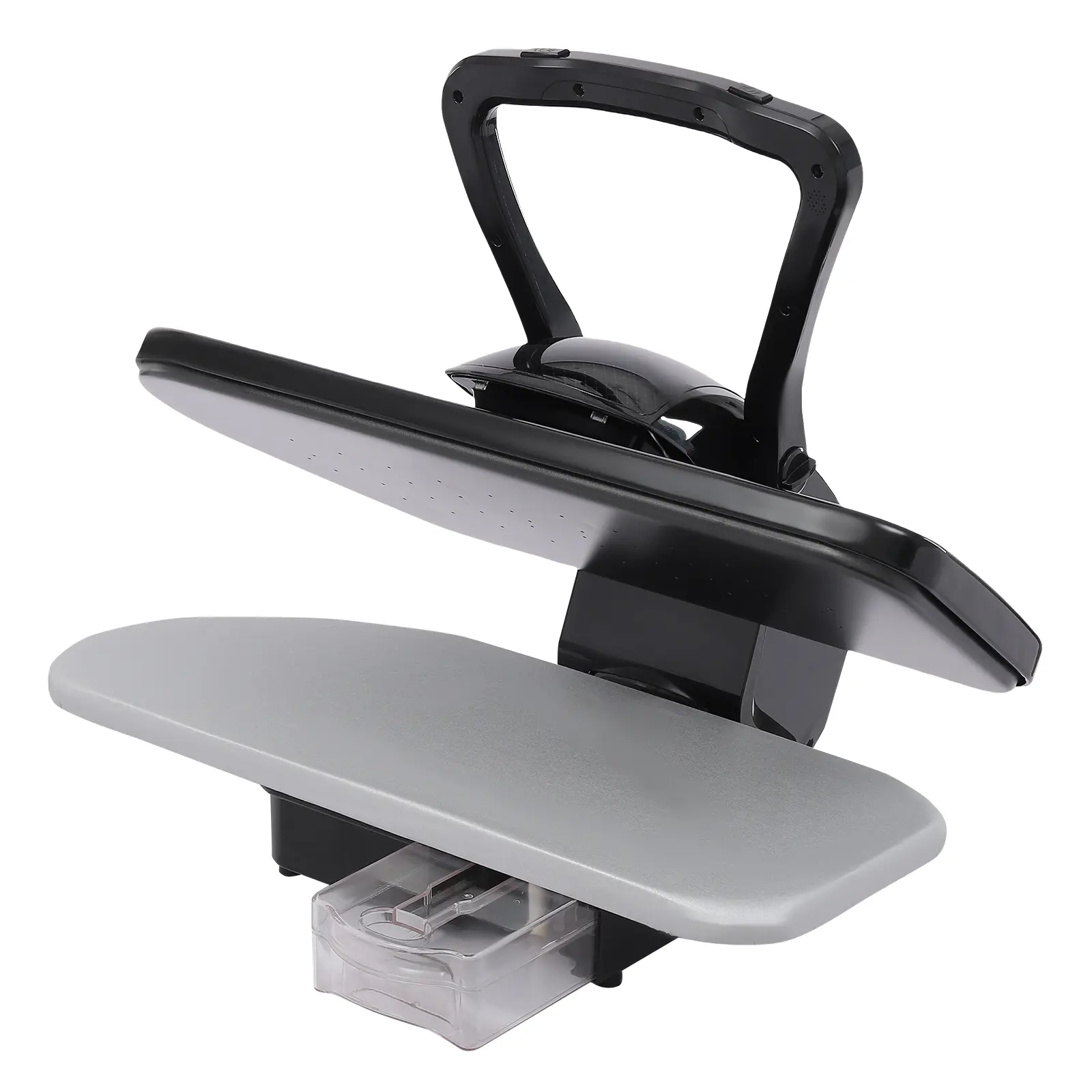 1600W Intelligent Clothing Steam Press Steamer with Portable Iron Board (26x20.8in), 5 Fabric Modes, Touch Screen, 0.26 Gal Removable Tank, 90-Min Steam, Overheat Protection, AI Voice Alert, Spray Bottle for Home, Family, Clothing Shop, Suit Shop, Modern,