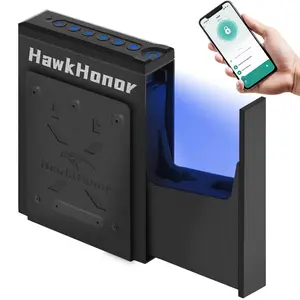 HawkHonor 2026 Biometric Pistol Safe with App Control, Quick Access Handgun Safe with Fingerprint, PIN Code, Key & App for Home, Nightstand, Wall, Desk, Closet Use