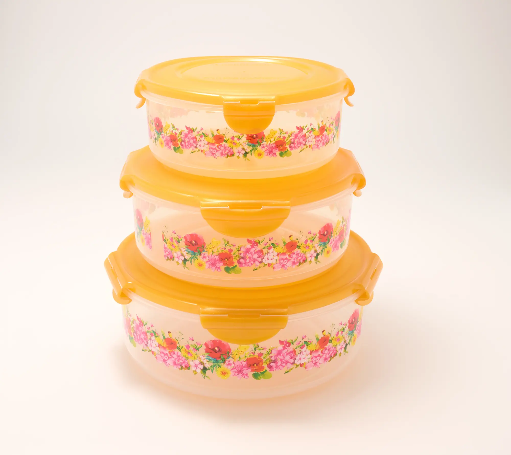 LocknLock 3-Piece Nestable Floral Printed Canisters
