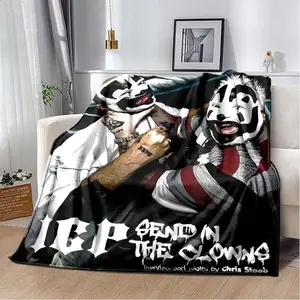 Aura Blankets Insane Clown Posse Band Blanket ICP Juggalo Faygo HIP HOP Soft Flannel Kid's Warm Blanket Bedroom Sofa Bed Travel Picnic Blanket Superb Christmas blanket gift