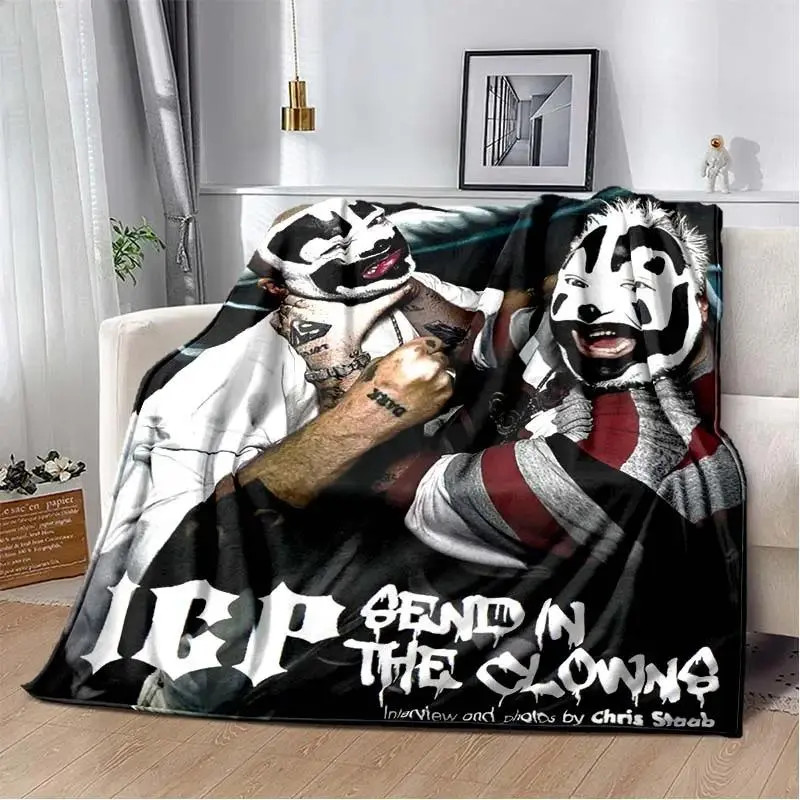 Aura Insane Clown Posse ICP Juggalo Faygo Hip Hop Custom-Patterned Geometric Velvet Fabric Blanket - Soft Flannel, Wrinkle Resistant, All Seasons Warmth Retentive, for Beds, Camping, Ideal Christmas Gift for Fans, Home & Travel