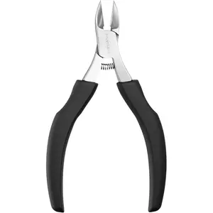 Cuticle Nippers Scissors – Professional Stainless Steel Cuticle Trimmer with Non-Slip Plastic Handle for Thick Nails, Ingrown Toenails & Seniors, Sharp Durable Blades for Salon & Home Use