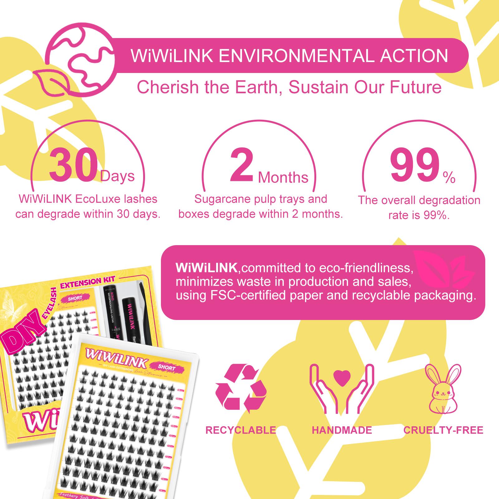 WiWiLink Short Manga Lashes, California Sunset Short, Freya Short | Cluster C/D Curl  Extension Kit | 8-14mm Lash Clusters with Bond, Seal, Remover - Ultra-Thin Transparent Bands |  Magic Anime False Eyelash Extension Kit dealsforyoudays