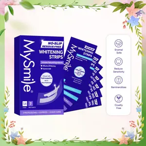 MySmile Non-Slip Teeth Whitening Strips - Enamel Safe & Sensitivity Free - Not Purple Strip(7/14/21 Treatments)