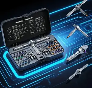 1/2pcs-Ratchet Screwdriver Set, 40in 1 Magnetic Screwdriver Sets, S2 Steel Bits, DIY Combination Flexible Shaft, Suitable for Furniture Assembly, Precision Electrical Appliance Repair, Bicycle Tools