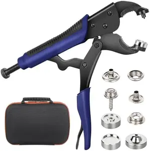 Snap Button Kit,Heavy Duty Snap Fastener Kit Tool,Metal Snap Buttons Pliers Fabric Leather Tool with Adjustable Setter Includes 305 Sets Snaps for Boat Cover Canvas Sewing Tarps Green/Red