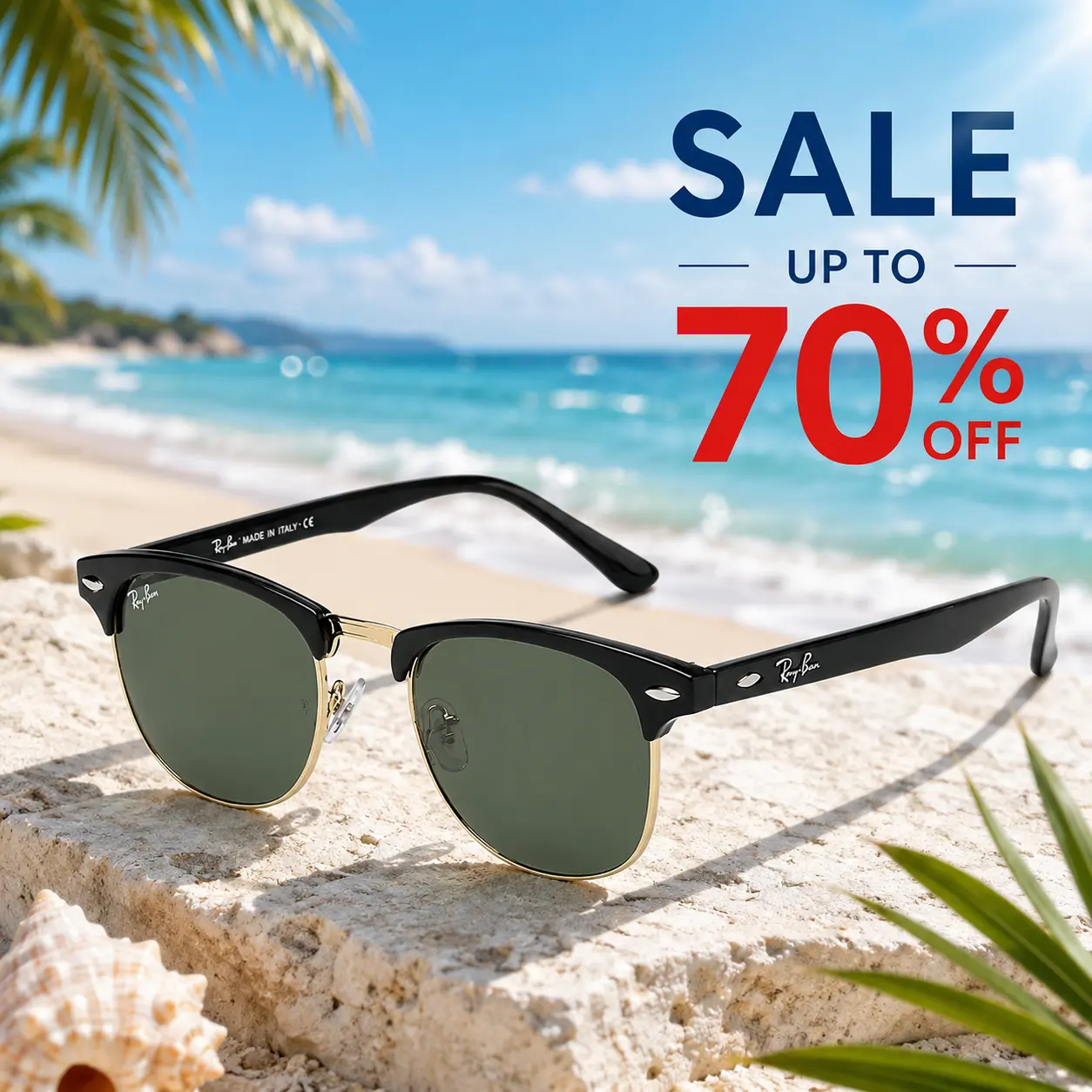 Ray-Ban Clubmaster Classic Sunglasses for Men & Women | Polarized UV400 Square Browline Vintage Eyewear for Driving & Outdoor