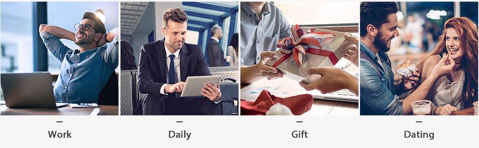 BOSTANTEN Leather Mens Belt Easy Release Ratchet Belt For Men Dress and Casual with Adjustable Buckle, Trim to Fit Textured Fathers Gift