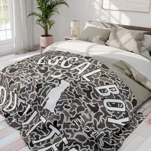 LBO New Camo Velvet Blankets, Soft Cozy Luxury Fuzzy Warm Blanket for Sofa Couch Bed Gifts Bedroom