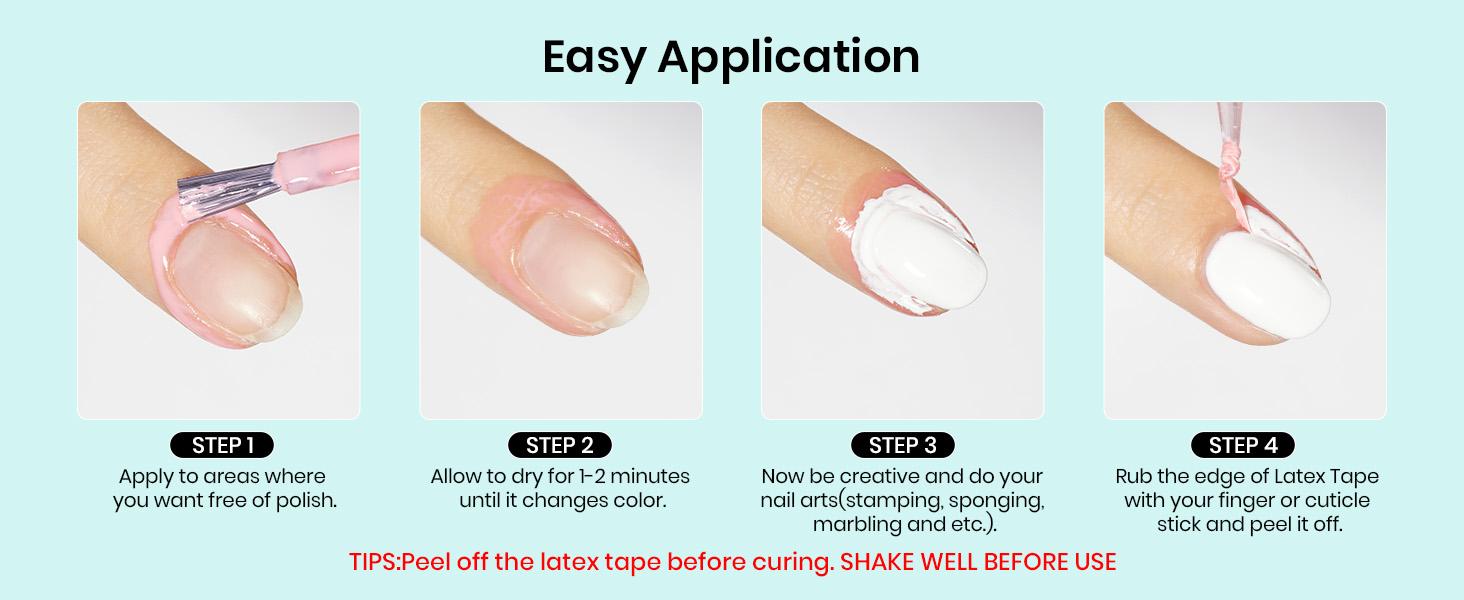 beetles Liquid Latex for Nails 30ml Latex Liquid Nail Peel off Cuticle Guard for Nail Polish with Plastic Nail Care Stick White Pink Liquid Latex Barrier Protector