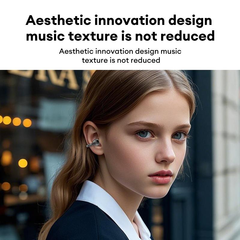 HYUNDAI Earclip C7 Wireless Earphones with Clip-On Design, Upgraded Panoramic Sound, Comfortable Fit, IP45 Waterproof Sports Earbuds, Audio Wireless Headphones for Music, Calls & Workouts