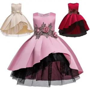 SHUJUAN Kid Girls Princess Dress Solid Color Embroidery Sleeveless Round Neck Dress Princess One Piece Party Dress ZT-1670 Tutu Formal girlclothes