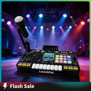 Kids DJ Mixer Controller Table Musical Toy Electronic Toy with LED Lights Sound Effect Microphone Piano DJ Board Key Musical Instruments Birthday Gift Toys for 3 4 5 6 7 Year Old Boy Girl