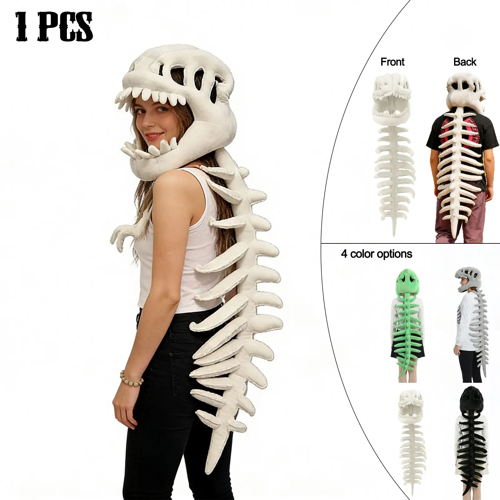 Funny Dinosaur Skeleton Costume Set, Fun Skull Dinosaur Fossil Hoodie, Party Halloween Bone Doll Costume, Perfect Gift Idea, Skeleton Outfit, Party Cosplay