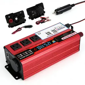 5000W Peak Power Inverter DC 12V to 110V, 4 USB & 3 AC Outlets with LCD Display for Car RV Truck Emergency