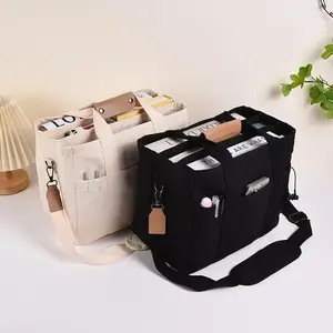 Women's Casual Canvas Tote Bag, Large Capacity Multi-pocket Handbag, Adjustable Shoulder Strap, Women's Casual Shopping Bag（gift）