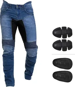 Mens Motorcycle Riding Jeans with Removable Knee & Hip Pads - Aramid Lined All-Weather Biker Pants for Urban Racing & Touring