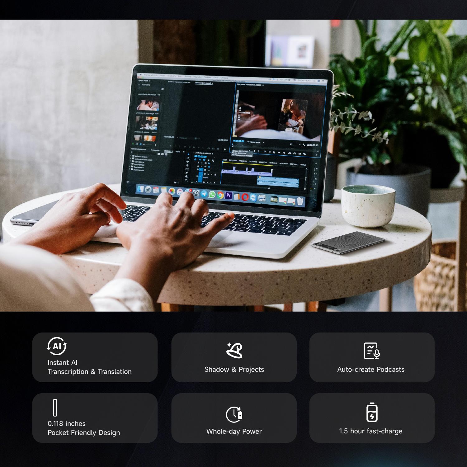 Mobvoi TicNote Agentic AI Notetaker Translator Voice Recorder 64GB Memory Note Recorder 120+ languages with Speaker ID Real-time Transcription and Translation AI Podcast Deep Research Content Creation for Phone Call Lectures Meetings Interviews