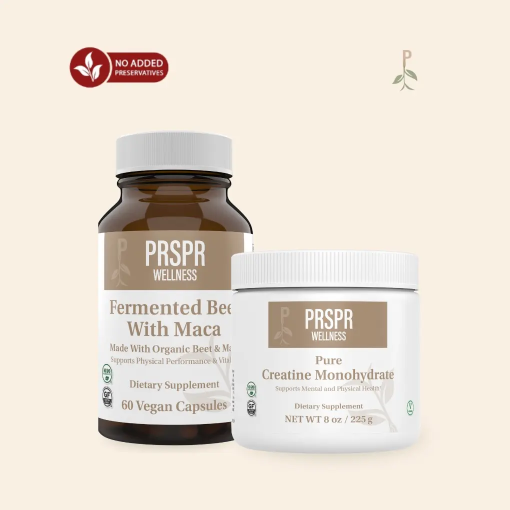 PRSPR Nature's BBL Natural Fitness Dietary Supplement Capsules for Adults - Fermented Beet Root & Creatine, Muscle Boost, Nutritional Support, Cognitive Support, Brain Health, Cholesterol Management, Blood Pressure Control, Circulation Boost, Clarity + En