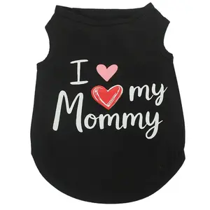 Letter Print Pet Sleeveless Vest for Small Dogs Cozy Polyester Puppy Dog Cat Shirt Cotton Clothes Poodle Schnauzer Shirts
